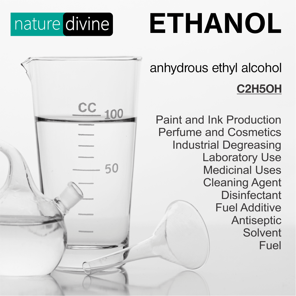 Ethanol 99.9% - Ethyl Alcohol for Cosmetics, Perfumes, Lab Use, Dilution, and Disinfectants 1000 ml (1 Litre)