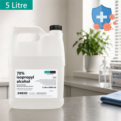 5 Litre Nature Divine 70% Isopropyl Alcohol, IPA Rubbing Alcohol, Hand Rub, General Purpose Antiseptic Disinfectant and Cleanerfectant and Cleaner