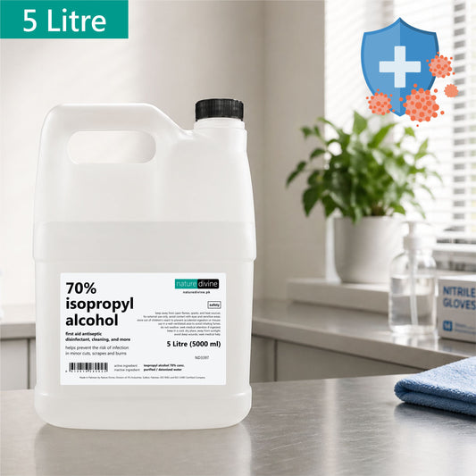 5 Litre Nature Divine 70% Isopropyl Alcohol, IPA Rubbing Alcohol, Hand Rub, General Purpose Antiseptic Disinfectant and Cleanerfectant and Cleaner