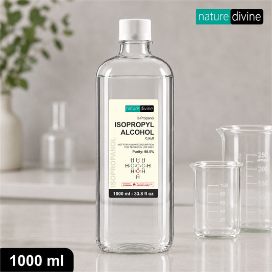 1000 ml (1 Litre) Nature Divine 98.5% Isopropyl Alcohol, IPA Rubbing Alcohol, Hand Rub and General Purpose Antiseptic Disinfectant