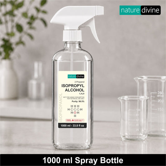 1000 ml (1 Litre) Nature Divine 98.5% Isopropyl Alcohol, IPA Rubbing Alcohol, Hand Rub, General Purpose Antiseptic Disinfectant with Trigger Spray