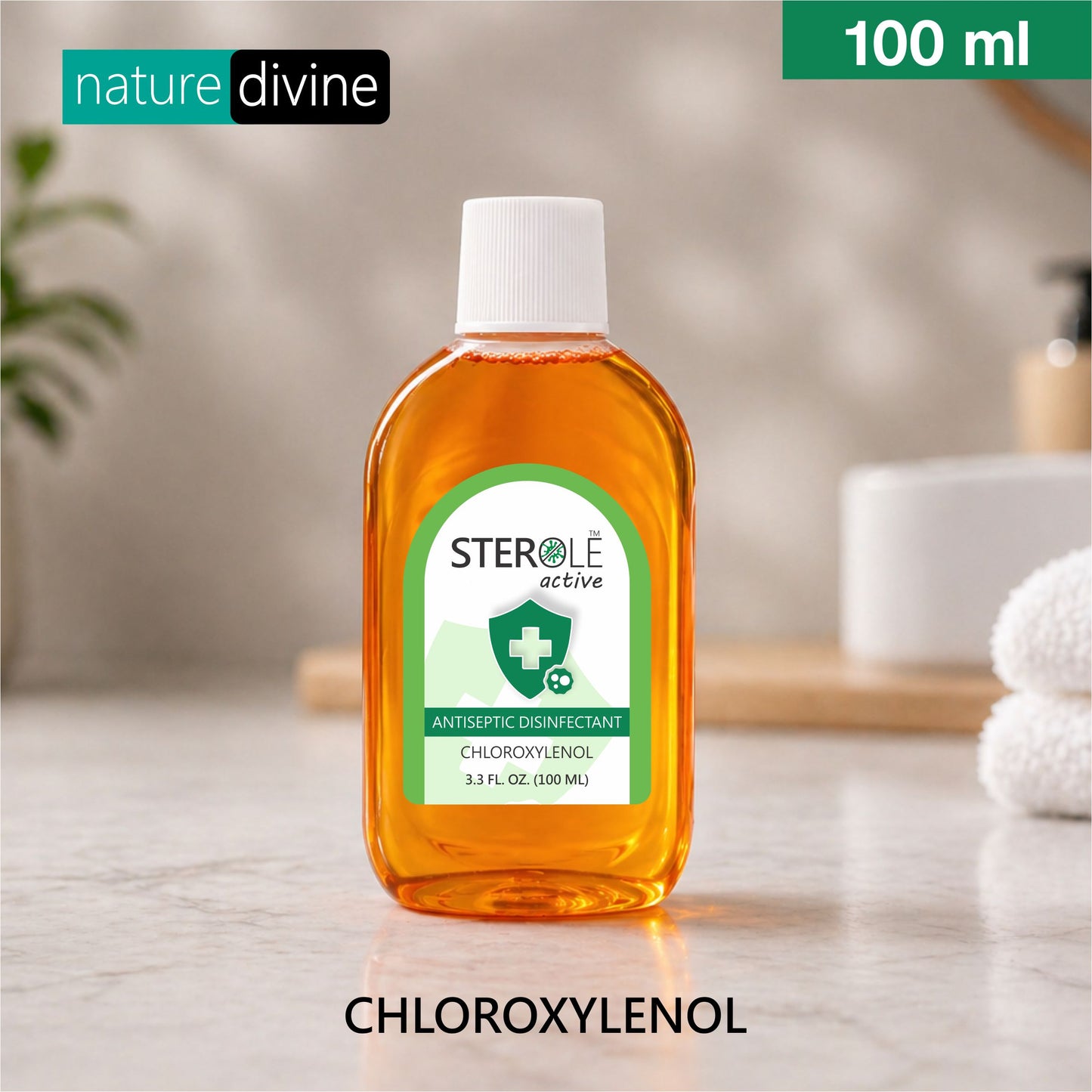 Sterole Active Chloroxylenol Based Antiseptic Disinfectant Liquid and Surface Cleaner 100 ml - Dettol Alternative