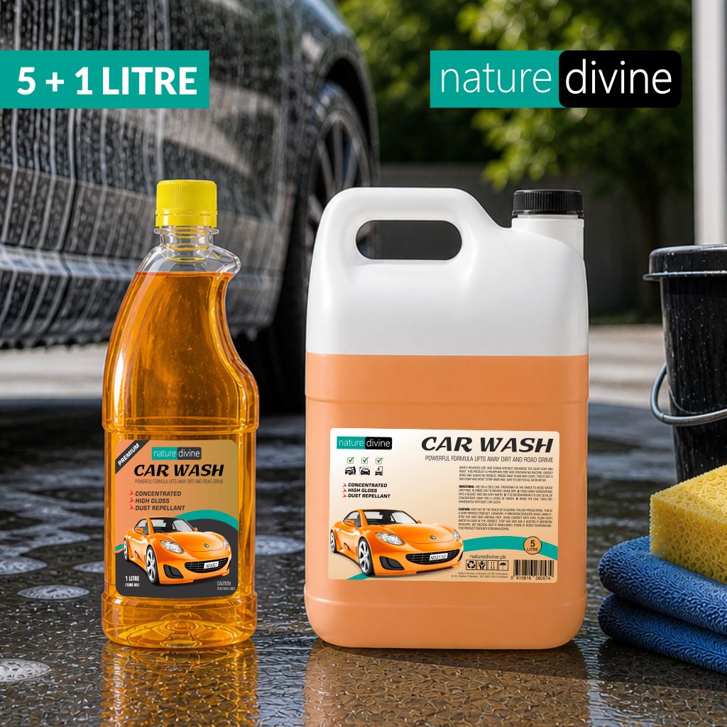 Pack of 1 Litre and 5 Litre (6000 ml) Concentrated Premium Car Wash Shampoo