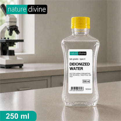 Demineralized Deionized Water 250 ml - Laboratory, Cosmetics and Analytical Grade