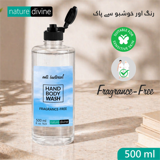 500 ml Antibacterial, Unscented, Fragrance-free, Hand Wash, Body Wash Liquid for Hajj, Umrah and Sensitive Skin
