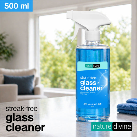 Nature Divine Glass Cleaner Spray 500 ml - Streak-Free and Anti Dust