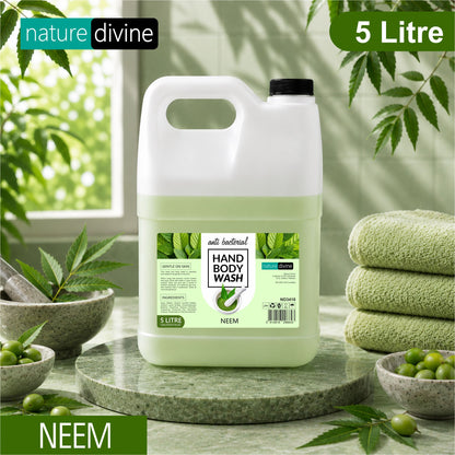 5 Litre Nature Divine Antibacterial Neem Hand Wash, Hand Soap, Body Wash Liquid