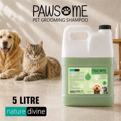 Nature Divine - PAWSOME Pet Grooming Shampoo for Dogs, Cats and Domestic Animals 5 Litre