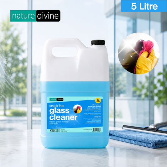 Nature Divine Glass Cleaner Liquid 5 Litre - Streak-Free and Anti Dust