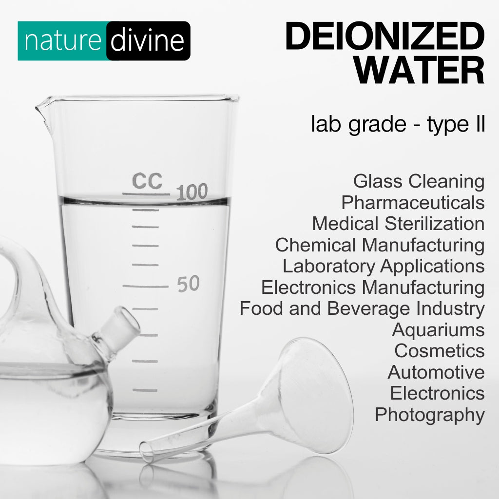 Demineralized Deionized Water 250 ml - Laboratory, Cosmetics and Analytical Grade